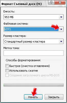 Hogyan formázza a flash meghajtót NTFS