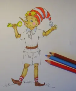 Hogyan kell felhívni Pinocchio, fokozatosan felhívni a ceruza, babám