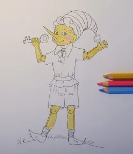 Hogyan kell felhívni Pinocchio, fokozatosan felhívni a ceruza, babám