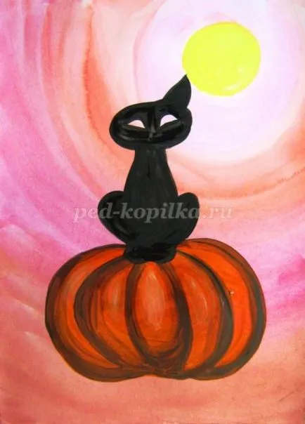 Hogyan kell felhívni a posztert a Halloween a kezüket egy iskolai szakaszban egy fotó (poszter) Hogyan kell felhívni a posztert a Halloween a kezüket az iskolai szakaszban fotókkal