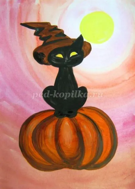 Hogyan kell felhívni a posztert a Halloween a kezüket egy iskolai szakaszban egy fotó (poszter) Hogyan kell felhívni a posztert a Halloween a kezüket az iskolai szakaszban fotókkal
