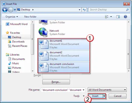 Hogyan egyesítése több szót dokumentumok