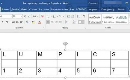Hogyan kell bekapcsolni egy Word táblázat és a szöveget maga a táblázat