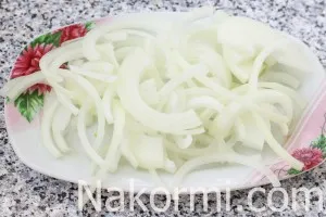 Hogyan megsütjük sertéshús hagyma recept egy fotó