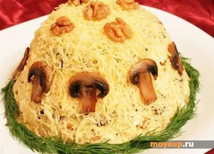 Hogyan kell főzni egy finom saláta burgonya és gomba - lépésről lépésre recept fotók (gomba) Hogyan kell főzni egy finom saláta burgonya és gomba - lépésről lépésre recept fotók