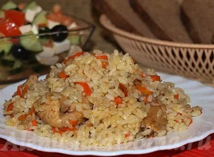 Főzni pilaf sertéshús recept egy fotó