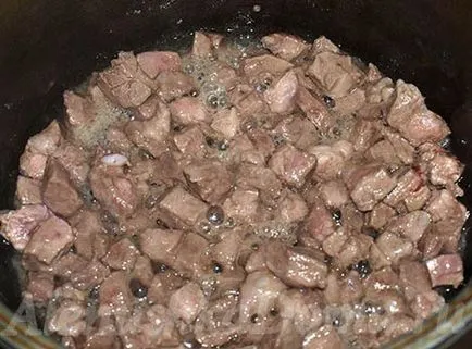 Főzni pilaf sertéshús recept egy fotó