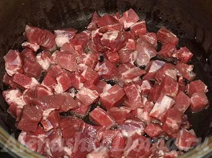 Főzni pilaf sertéshús recept egy fotó