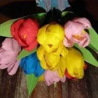 Hogyan készítsünk egy csokor tulipán hullámpapír (csokor) Hogyan készítsünk egy csokor tulipán hullámpapír