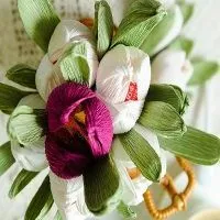 Hogyan készítsünk egy csokor tulipán hullámpapír (papír kezeddel) Hogyan készítsünk egy csokor tulipán hullámpapír