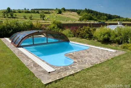 Hogyan készítsünk egy pavilon a medence a kezüket, típusú medence csarnokok
