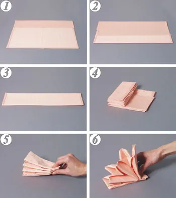 Amint szépen hajtogatott betét (fold) Hogyan lehet hajtani egy szalvétát szépen
