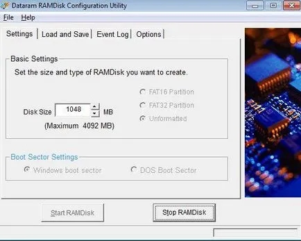 Hogyan hozzunk létre egy lemezről a RAM dataram ramdisk