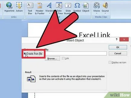 Hogyan lehet összekapcsolni egy tárgyat, hogy az Excel powerpoint