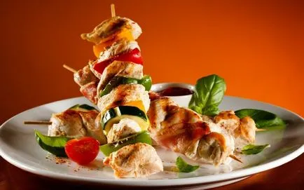 Ahogy pácolt csirke Grill recept 4, a főzési folyamat (főzés) Hogyan pácolt csirke 4 kebab recept főzés során