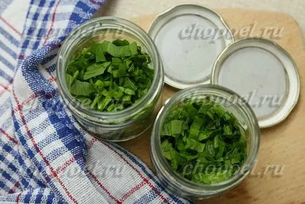 Mivel medvehagyma lé üvegeket a tél - a recept egy fotó