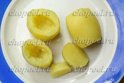 Töltött burgonya hús a sütőben - a recept egy fotó