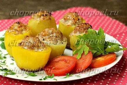 Töltött burgonya hús a sütőben - a recept egy fotó