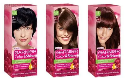 Festés Garnier Color Shine véleménye, színek és árnyalatok paletta (Garnier Color Shine) (árnyalatai) Festés Garnier Color Shine véleménye, színek és árnyalatok paletta (Garnier Color Shine)