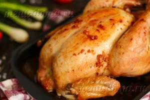 Csirke, sült egész kemencében recept egy fotó