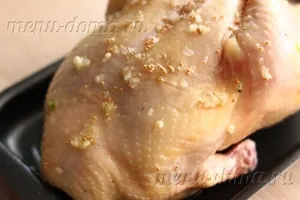 Csirke, sült egész kemencében recept egy fotó