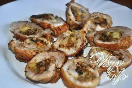 Csirke tekercs gombával recept fotó 1
