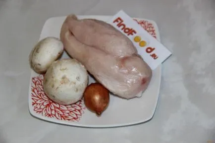 Csirke tekercs gombával recept egy fotó
