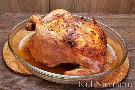Csirkét a sütőbe az egész recept fényképpel (sütő) Csirkét a sütőbe az egész recept egy fotó
