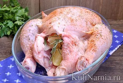 Csirkét a sütőbe az egész recept fényképpel (sütő) Csirkét a sütőbe az egész recept egy fotó