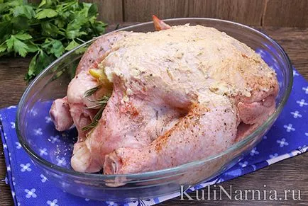 Csirkét a sütőbe az egész recept fotó (fotó) Csirkét a sütőbe az egész recept egy fotó