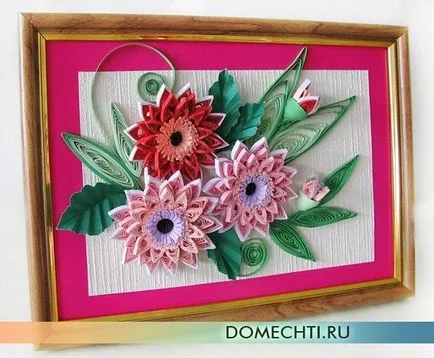 Quilling képet a papír meg a kezét a kezdők
