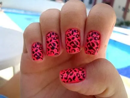 Leopard manikűr, manikűr leopárd fotó