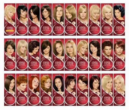 Londa Professional Hair palettáról fotó (festék) Londa Professional hajszín paletta, fotók