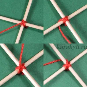 Mandala A szálat a kezében, irkál
