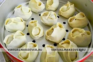 Manta recept fotókkal - hogyan farag szép (Manti) Manta recept fotókkal - hogyan farag szép