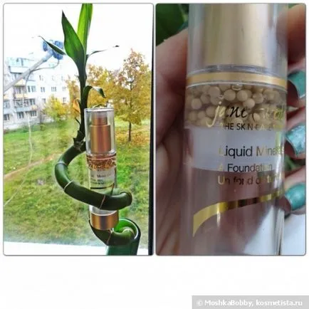Ásványi rejtegető Folyékony ásványi anyagok egy olyan alapot, Jane Iredale (árnyalat meleg vörösesbarna) (Swatch) Ásványi alapozó folyékony ásványi anyagok egy olyan alapot, Jane Iredale (az árnyékban meleg vörösesbarna)