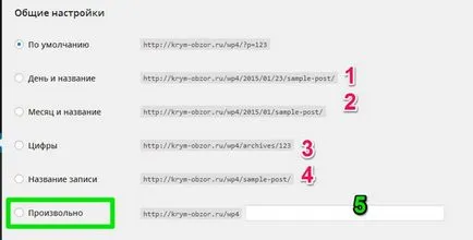 Beállítás permalinks wordpress, hogyan kell egy WordPress honlap