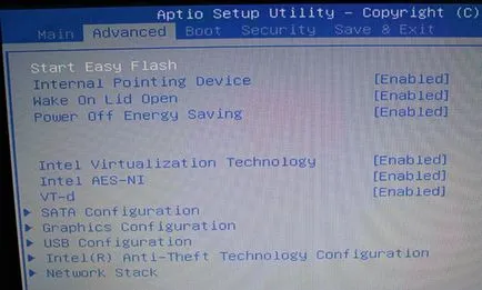 BIOS beállításokat a számítógép vagy laptop BIOS segédprogram módosítások elvetése, a fogyatékkal élő és engedélyezve