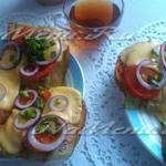 Pizza sonkával, sajt és paradicsom, a recept (HAM) Pizza sonkával, paradicsommal, sajttal recept