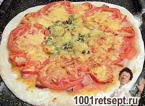 Pizza sonkával és paradicsommal - lépésről lépésre recept fotók (pizza) Pizza sonkával és paradicsommal - lépésről lépésre recept fotók