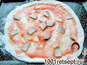 Pizza sonkával és paradicsommal - lépésről lépésre recept fotók (sonka) Pizza sonkával és paradicsommal - lépésről lépésre recept fotók