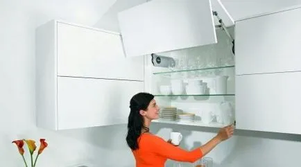 Zsanérok konyhaajtóként típusú pántok sarok szekrények a konyhában, mint a konzol helyesen