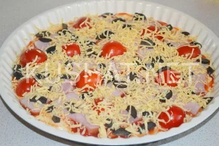 Pizza sonka, sajt és paradicsom