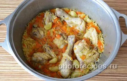 Pilaf csirkét a sütőbe - fényképek receptek (rizottó csirkehússal) Pilaf csirkét a sütőbe - fényképek receptek
