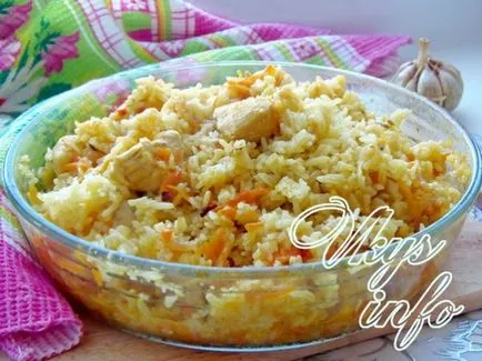 Pilaf csirkét a sütőbe recept fényképpel (csirke) Pilaf csirkét a sütőbe recept egy fotó