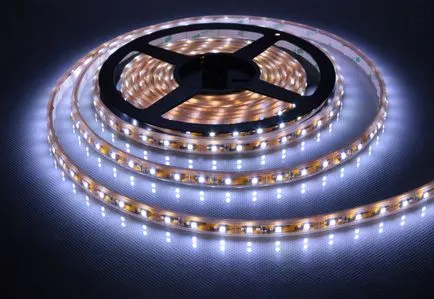 LED-es lámpák a konyhában szalag (konyhai lámpák LED szalag) Háttérvilágítás LED csíkok a konyhában