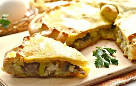 Lépésről lépésre recept Kurnik csirke burgonyával, a választás a titkok