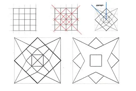 Épület egy geometriai dísz