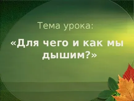 Az előadás a leckét a világ a témában - az emberi test