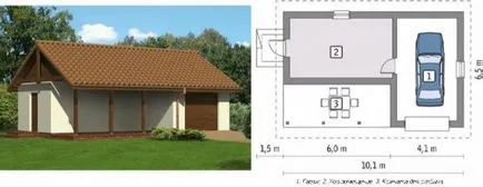 Projektek garázsok hab blokkok, hogy egy (1), két (2) a gép - készen tipikus példái garázs